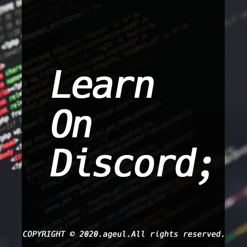  프로그래밍 기초 지식을 얻어보자! Learn On Discord 디스코드 서버