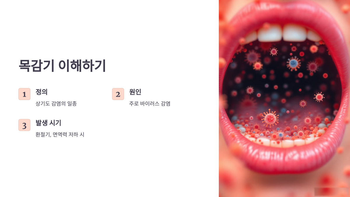 목감기 입 안 바이러스
