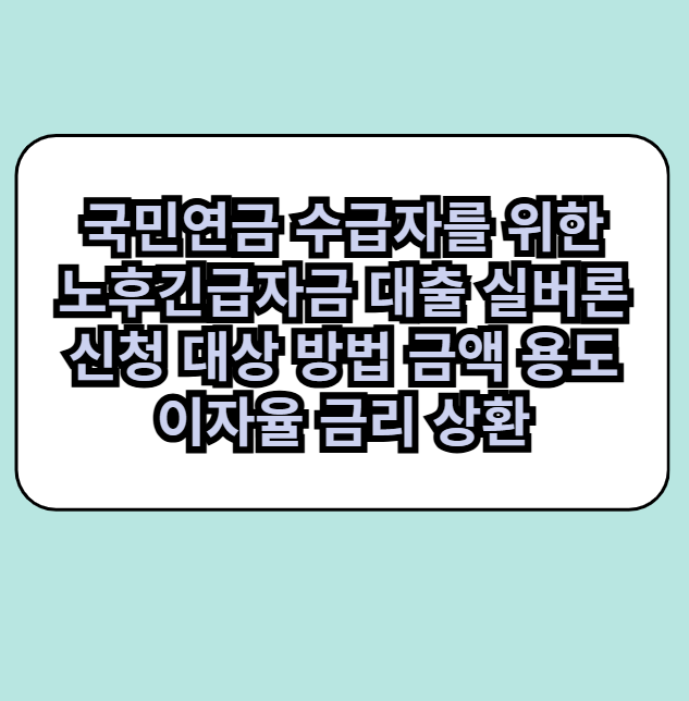 노후긴급자금대출실버론