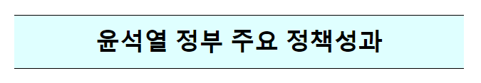  윤석열 정부 주요 정책성과