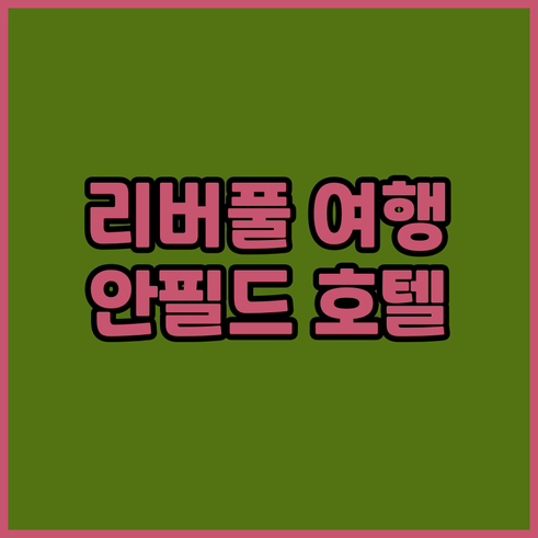 리버풀 여행 필수 정보 안필드 주변 