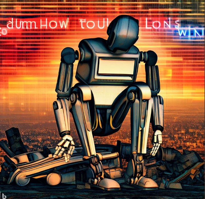 우울한 로봇(made by Bing)