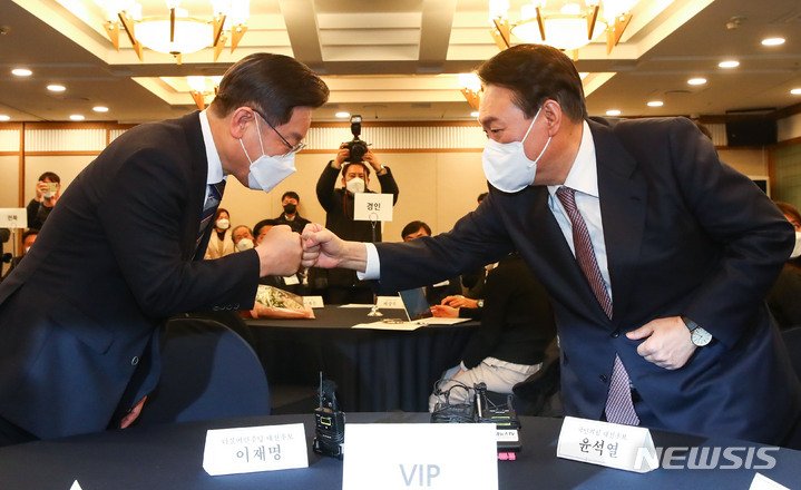  이재명 41.1% 윤석열 40.1%…1%p 격차 접전[리얼미터]