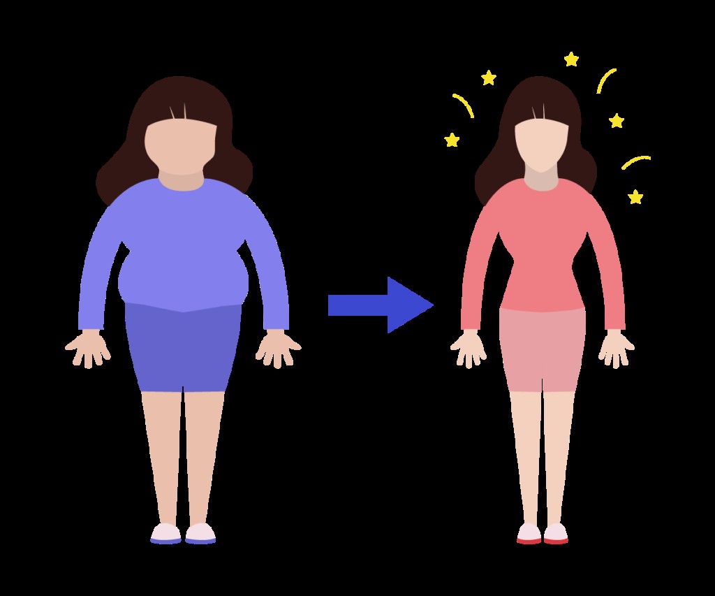 다이어트 후 날씬해진 몸매를 가지게 된 여성 이미지