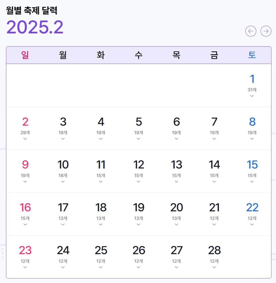 전국 축제일정 1월 2월 총정리