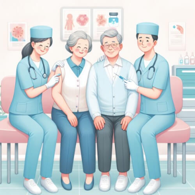 대상포진 예방주사 맞는 이미지