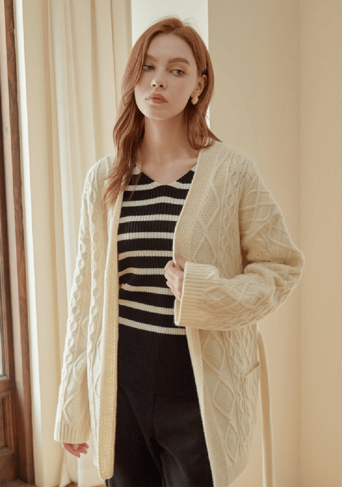  그린마더스클럽 (7회) 이요원 가디건 _ 쏠룹 케이블 랩 롱 가디건 (이은표 패션)