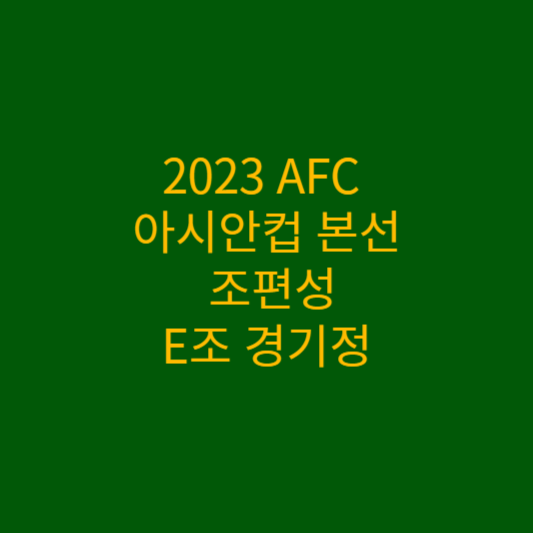 2023 AFC 아시안컵 본선 조편성