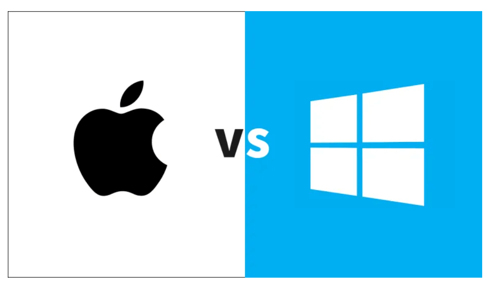 맥OS vs 윈도우OS 로고