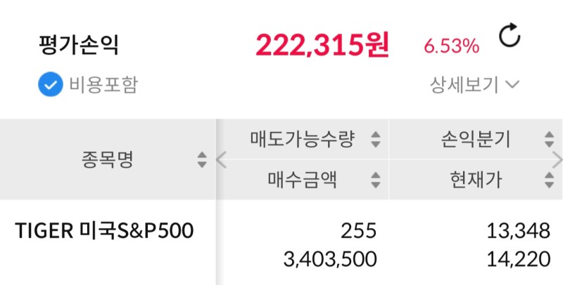  연금저축 매수 보유 현황 6주차 | TIGER 미국S&P500, IRP