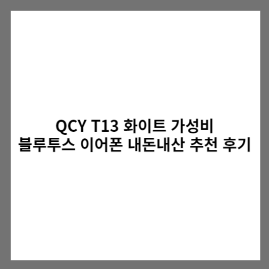 QCY T13 화이트 가성비 블루투스 이어폰 내돈내산 추천 후기