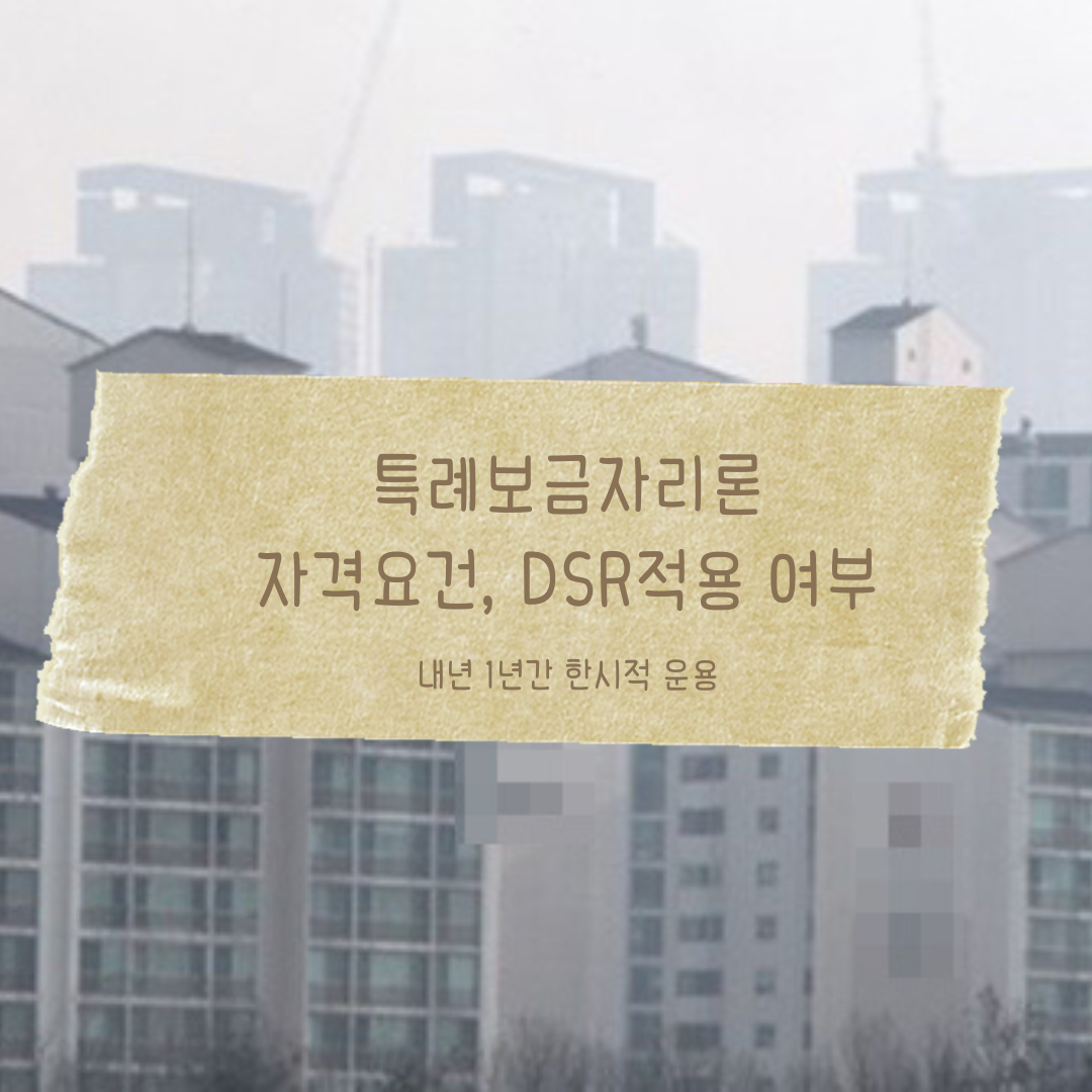  안심전환대출 '특례보금자리론' DSR적용 될까?(+이자, 대상)