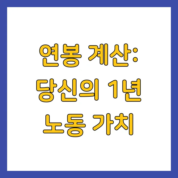 연봉 계산: 당신의 1년 노동 가치