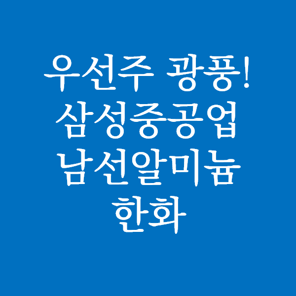  우선주 광풍! 어떤 종목들이 올랐나? 삼성중공업 한화 남선알미늄 SK증권