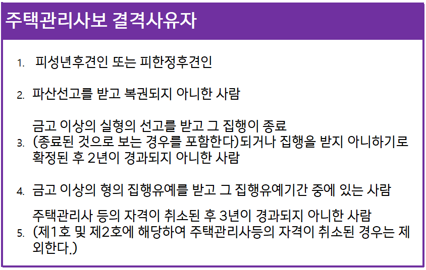 주택관리사보 결격사유