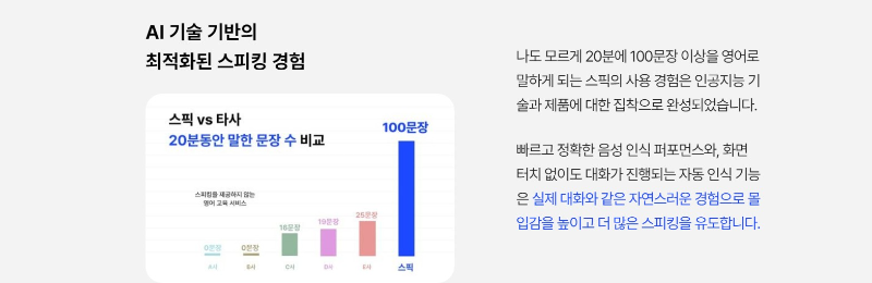 스픽 영어 학습 솔루션 설명