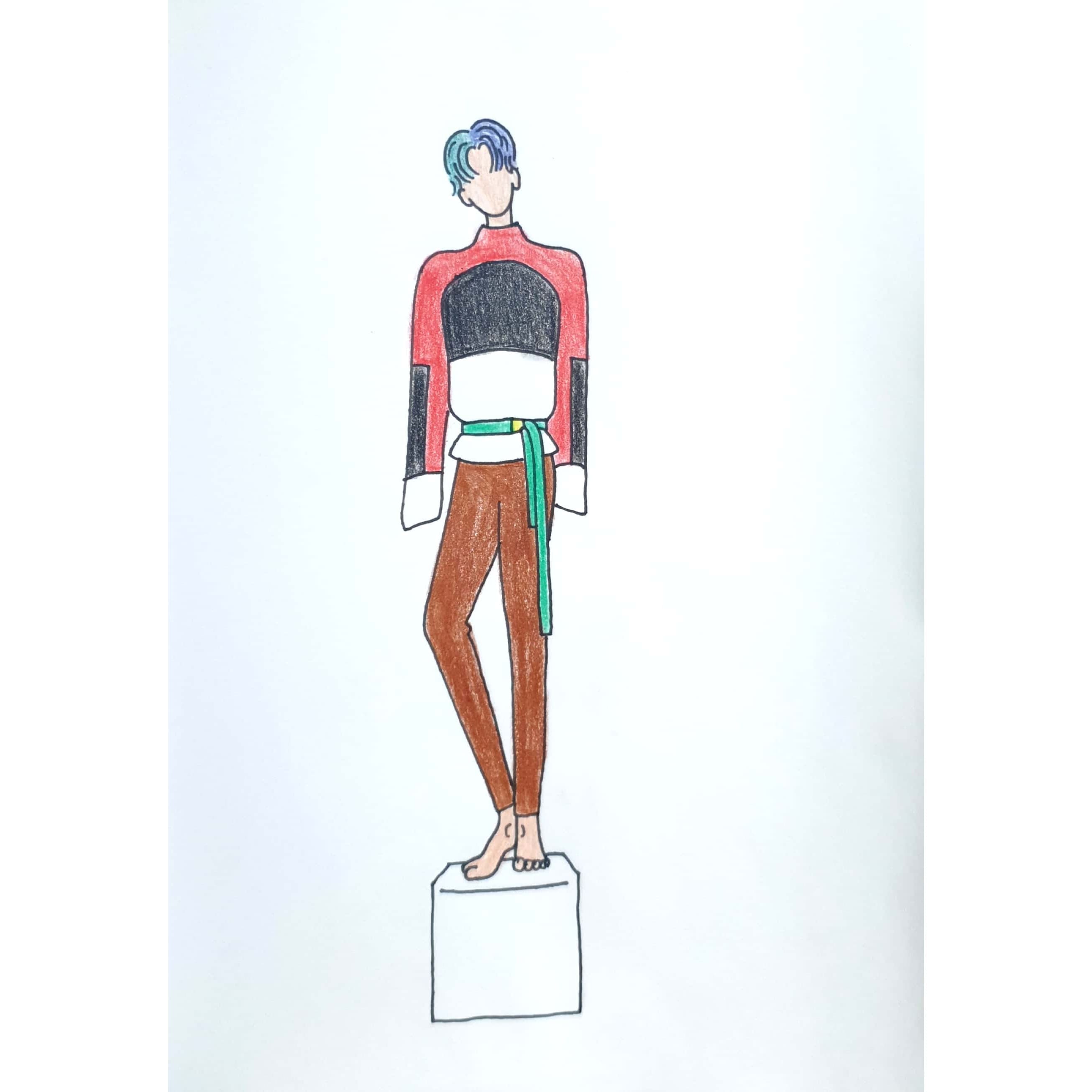 Just Stand 그냥 일어서다 / 일러스트 그림 드로잉 / 옷 그리기