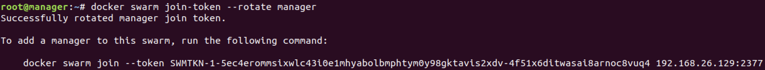 swarm join-token --rotate