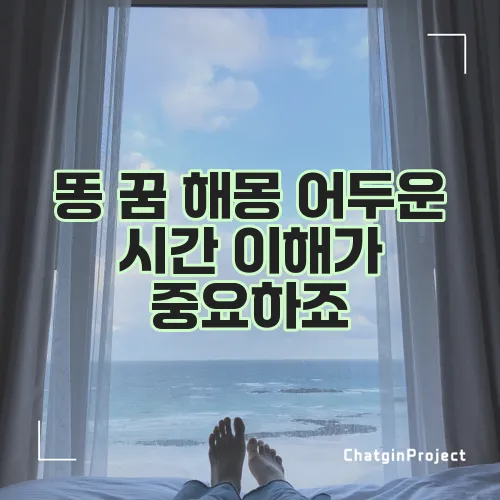 똥 꿈 해몽 어두운 시간 이해가 중요하죠