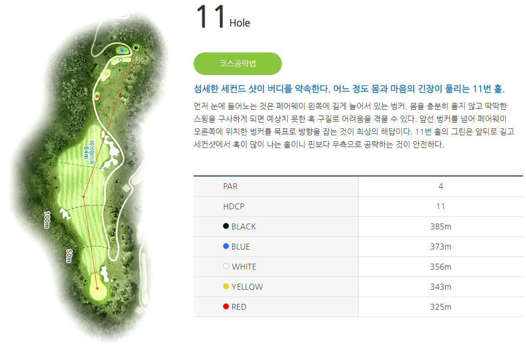 남춘천 컨트리클럽 코스공략도 11