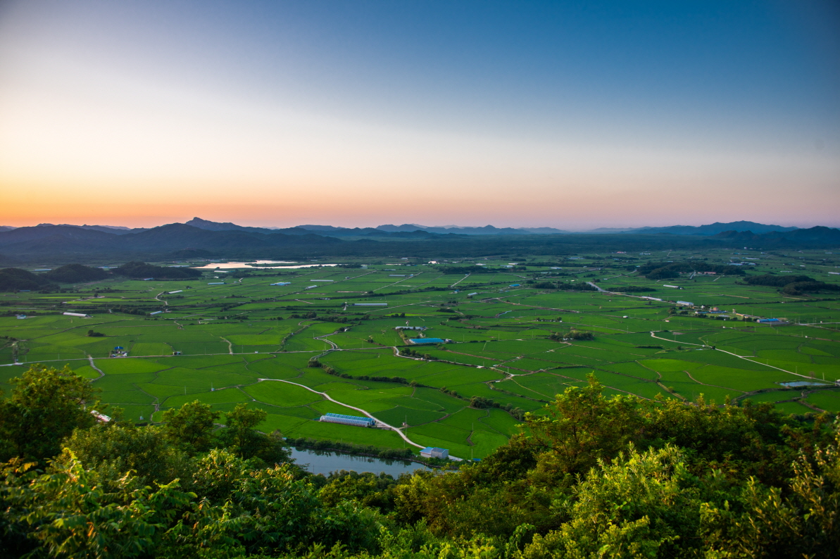 소이산 정상에서 바라본 철원평야