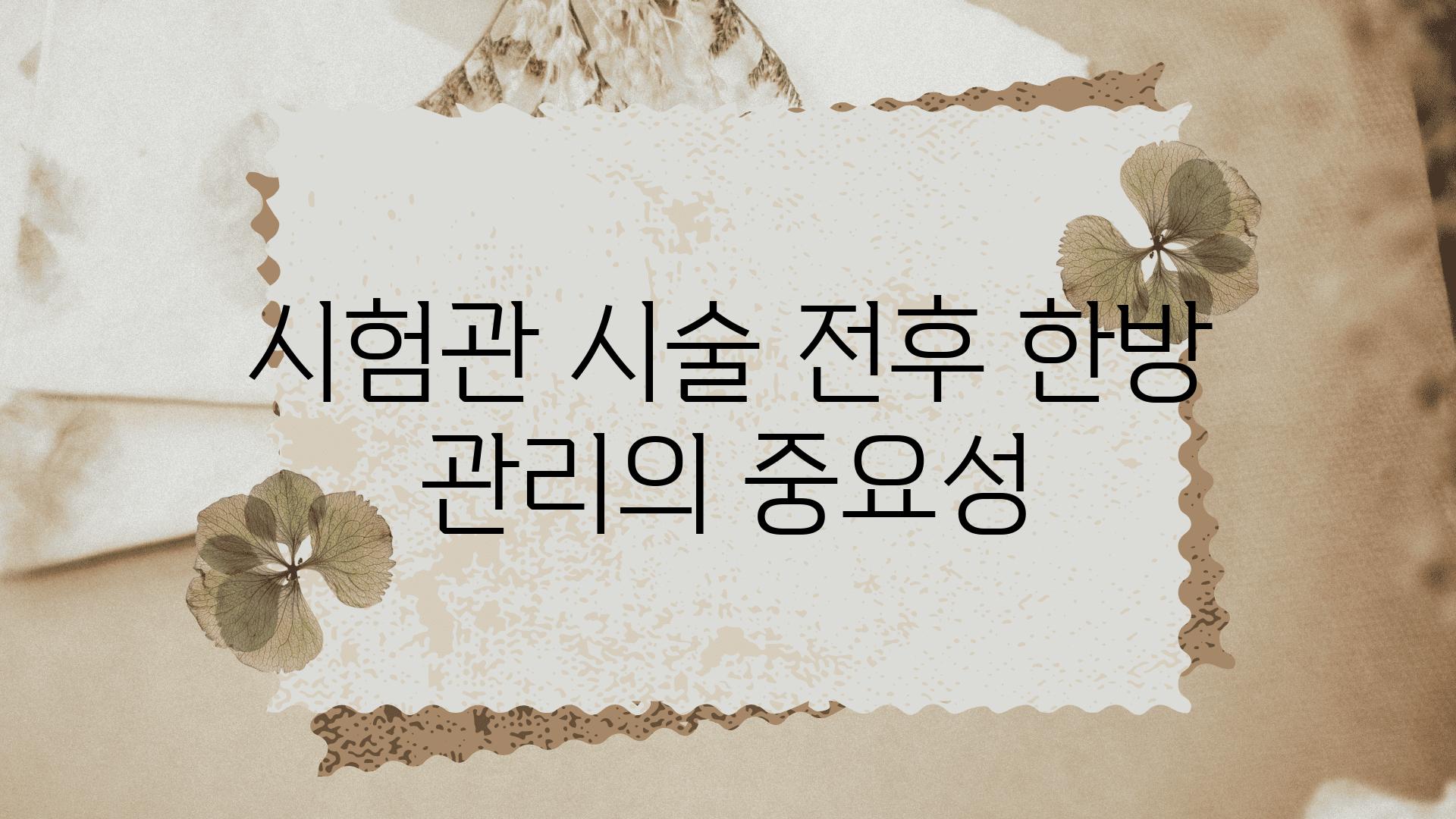 시험관 시술 전후 한방 관리의 중요성