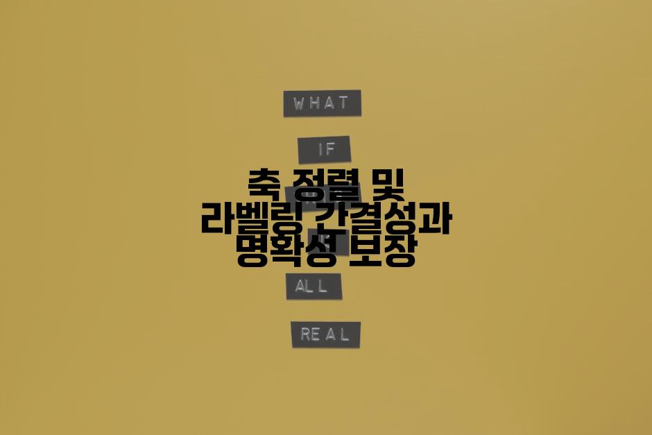 축 정렬 및 라벨링 간결성과 명확성 보장