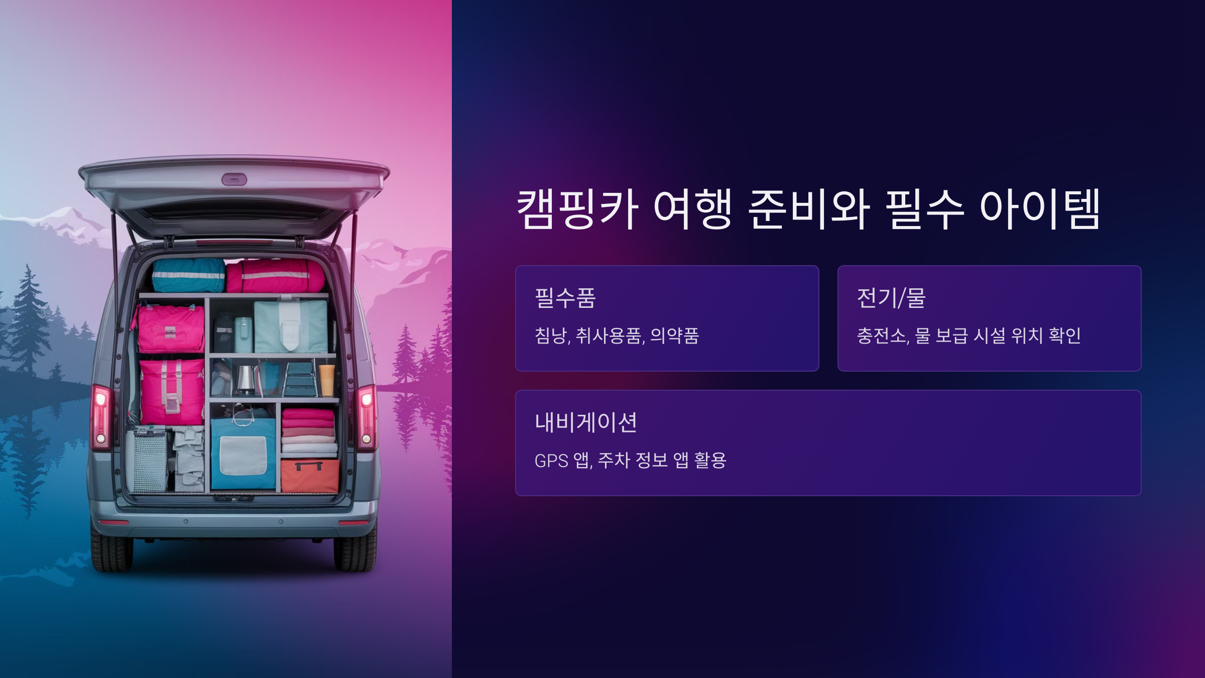 캠핑카 여행 준비와 필수 아이템