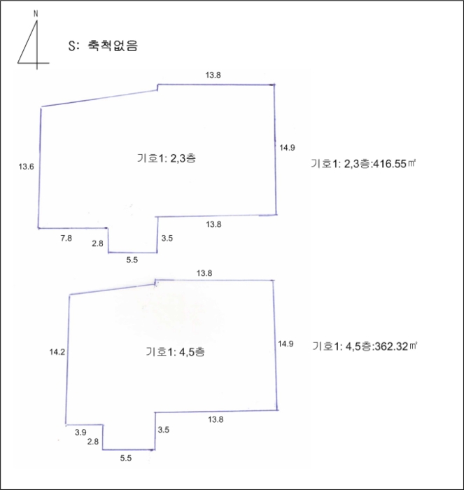 청주지방법원2021타경58291 건물개황도