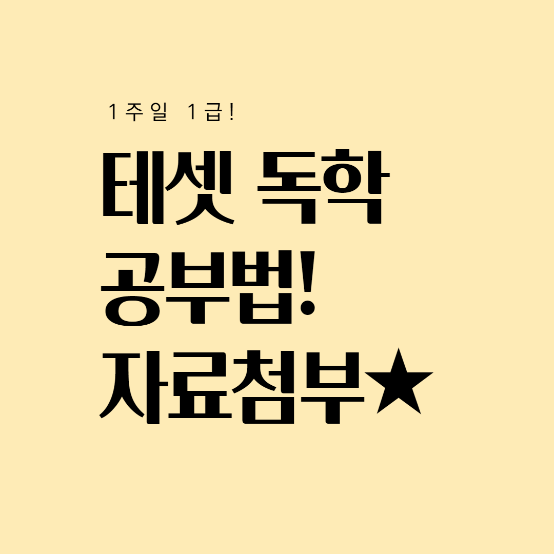  테셋/테샛/한경테셋 1급 독학 공부법! 자료첨부