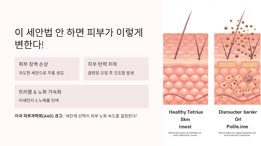 이 세안법 안하면 피부가 이렇게 됩니다