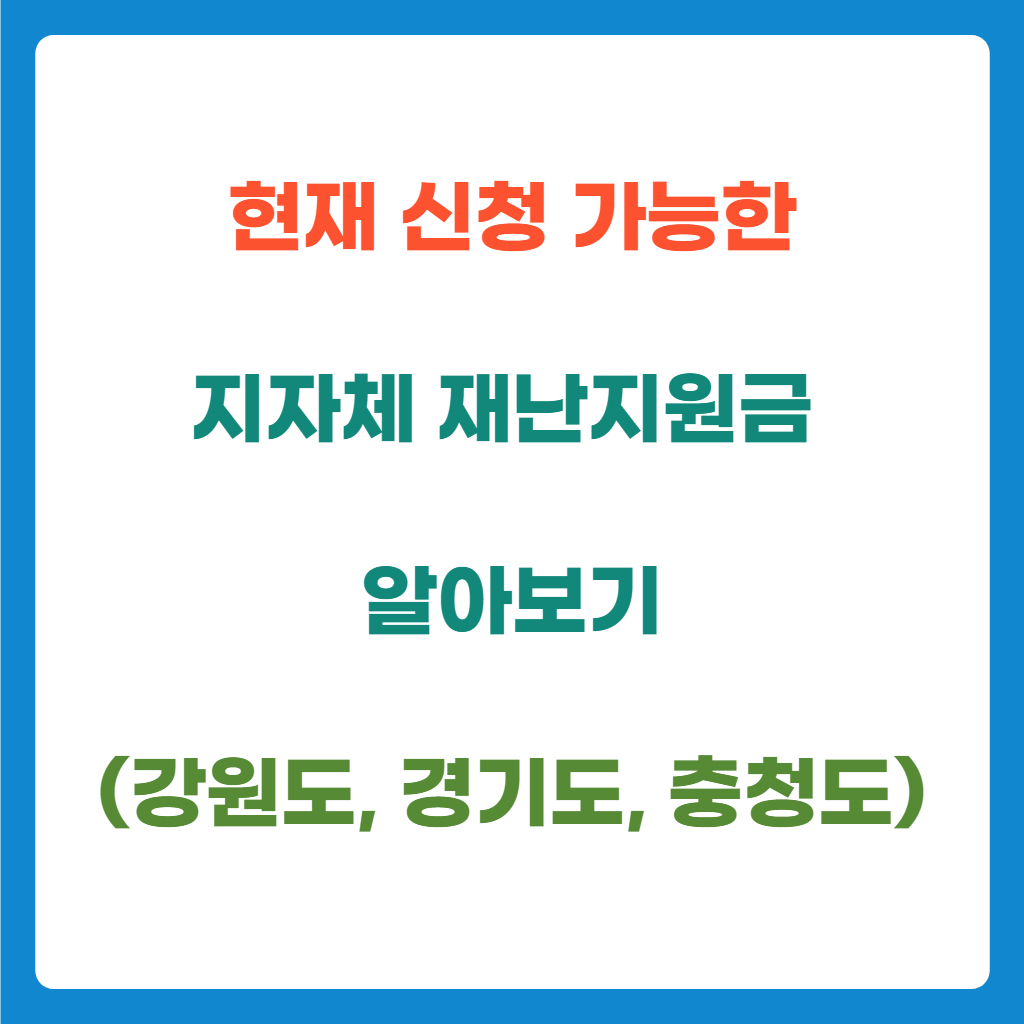  현재 신청 가능한 지자체 재난지원금 알아보기(강원도, 경기도, 충청도)