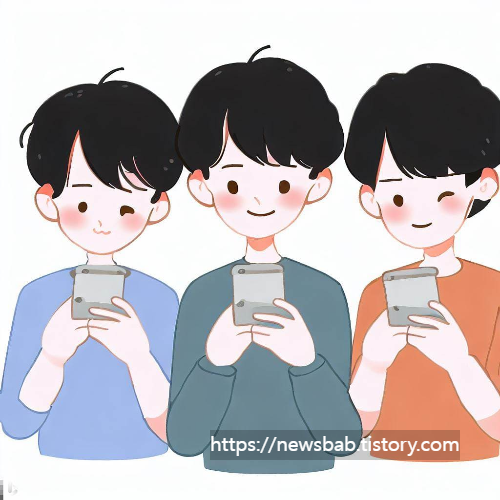스마트폰을 사용하는 청소년