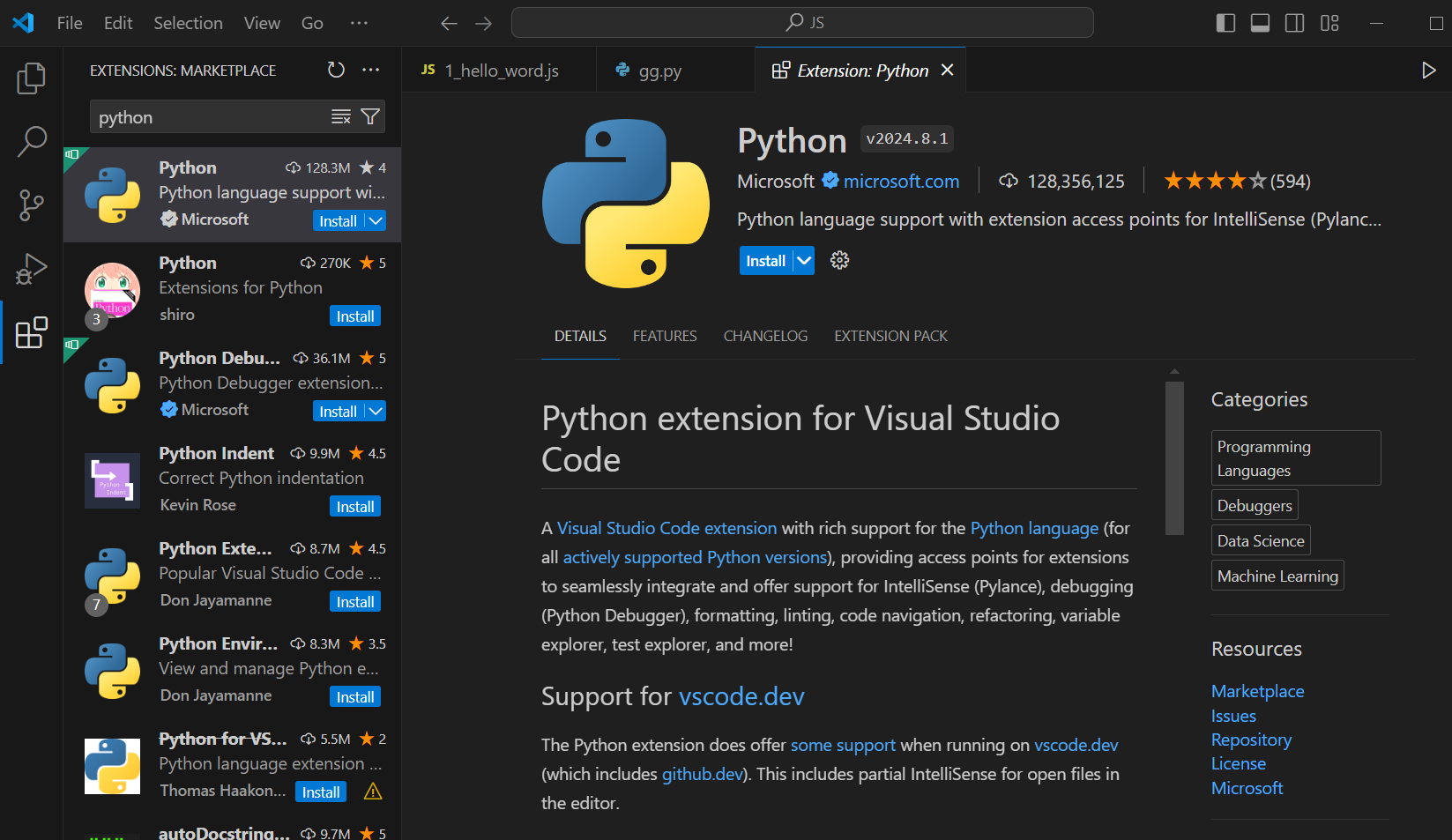 Python Extension VS Python Interpreter