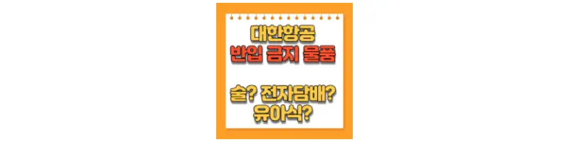  대한항공 기내 반입 금지 물품(feat.휴대,위탁 총정리)