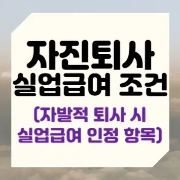 자진퇴사 실업급여 조건(자발적 퇴사 시 실업급여 인정 항목)