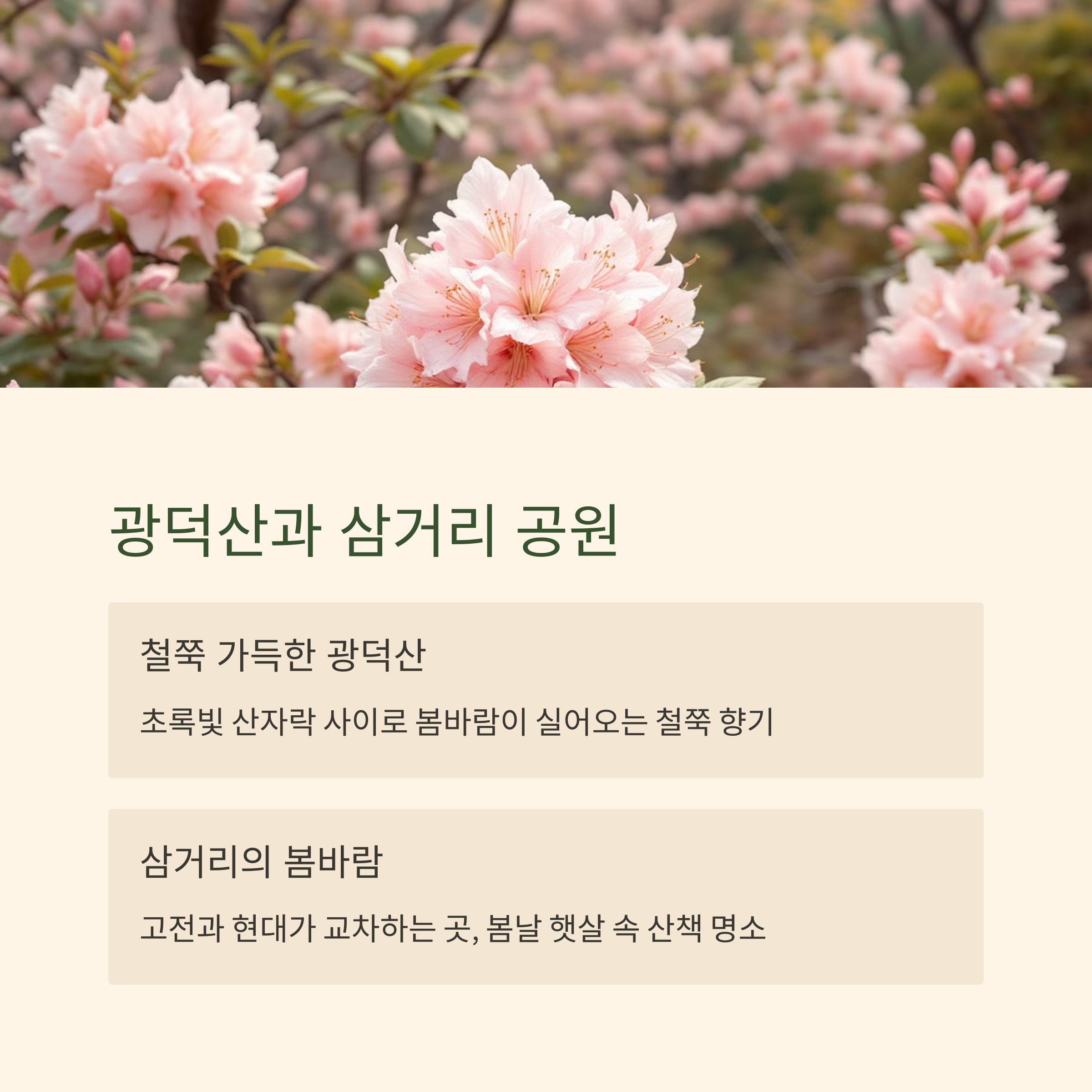 천안 광덕산과 삼거리 공원
