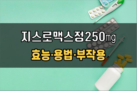  지스로맥스정250mg 복용 전 체크사항 3가지! 효능·효과, 복용법, 주의사항(부작용)