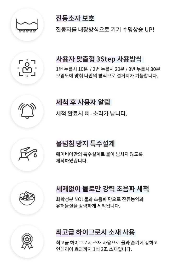 웨이비아 초음파 식기세척기