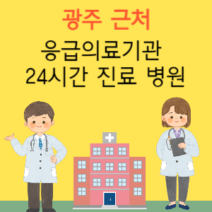 광주 근처 응급실 24시간 야간 휴일 일요일 진료 병원