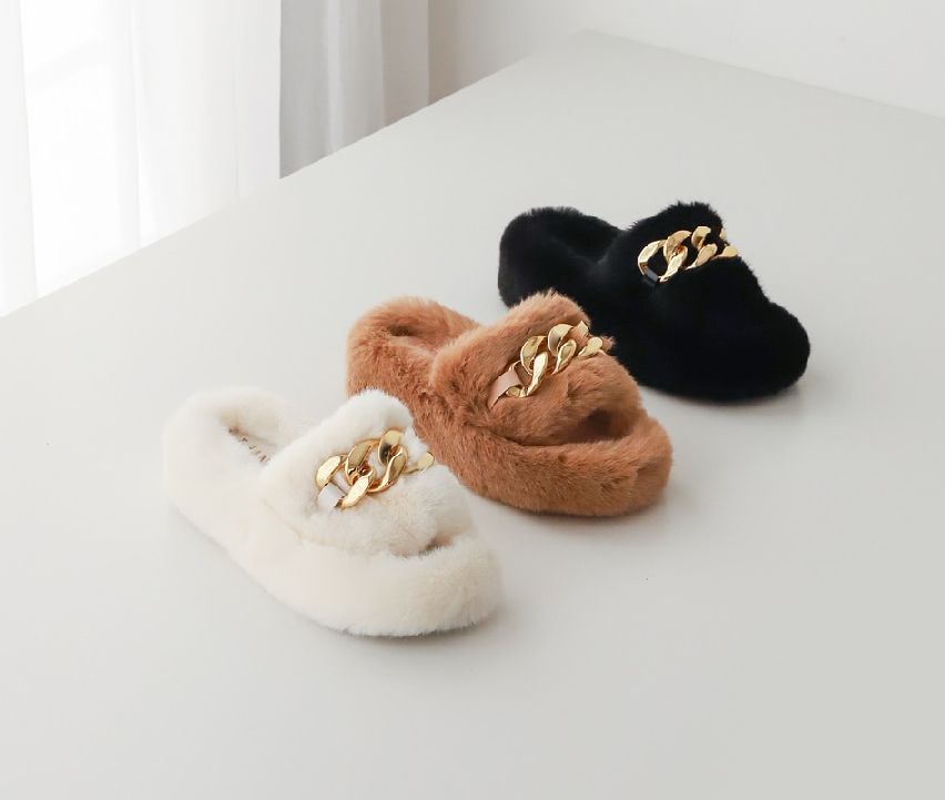  볼드체인 원밴딩 4cm 퍼슬리퍼