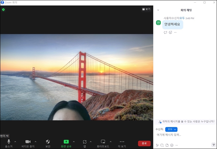 줌 회의중 채팅하기