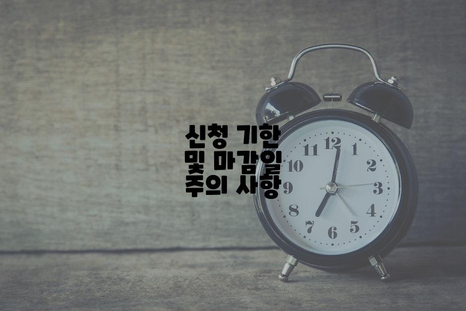 신청 기한 및 마감일 주의 사항