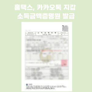 홈택스와 카카오톡을 통해서 소득금액증명원 발급받기