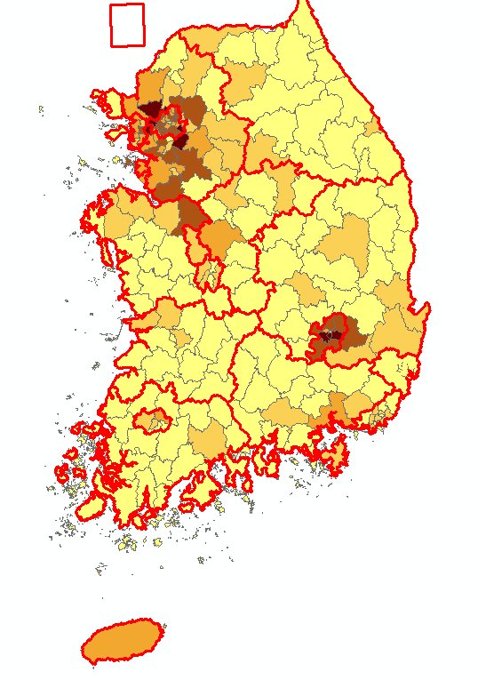  한국 2020년 코로나확진자의 변화량