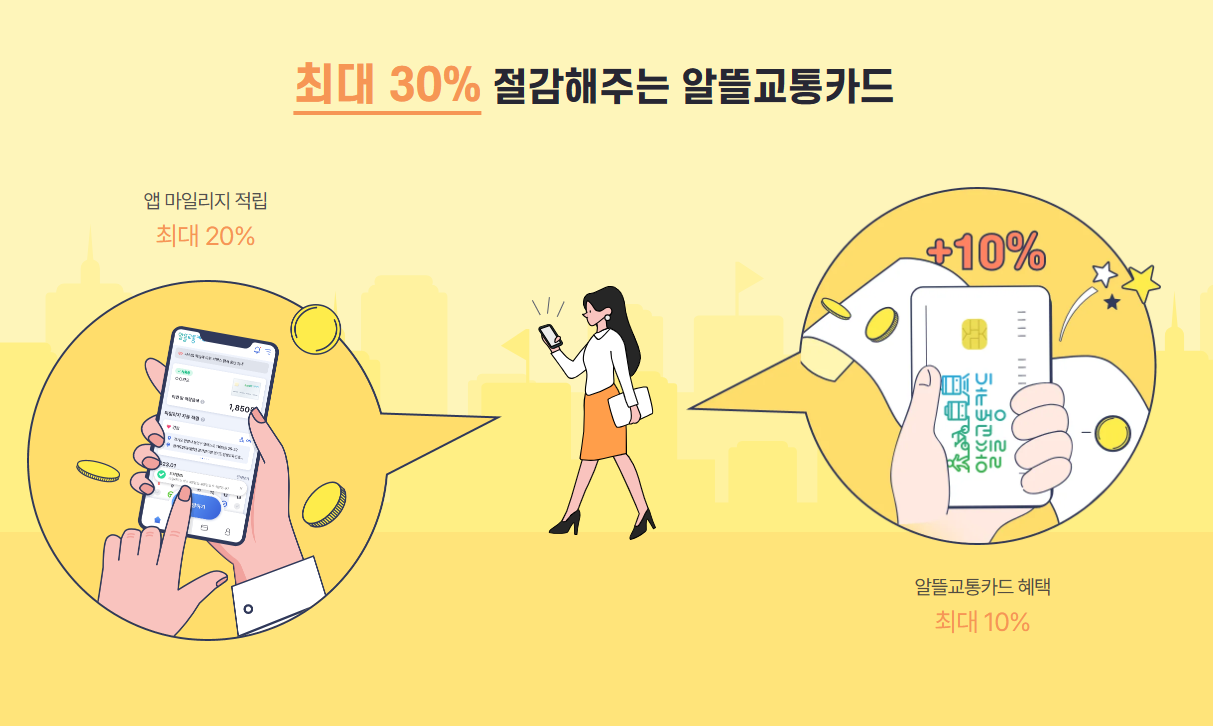 알뜰교통카드 플러스 30% 절감 안내