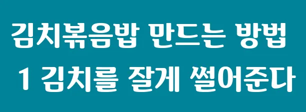 김치볶음밥 만드는 방법 1 김치를 잘게 썰어준다