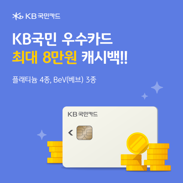  KB국민 VIP 카드 최대 8만원 캐시백 이벤트!! (베브5·베브3·가온 플래티늄)