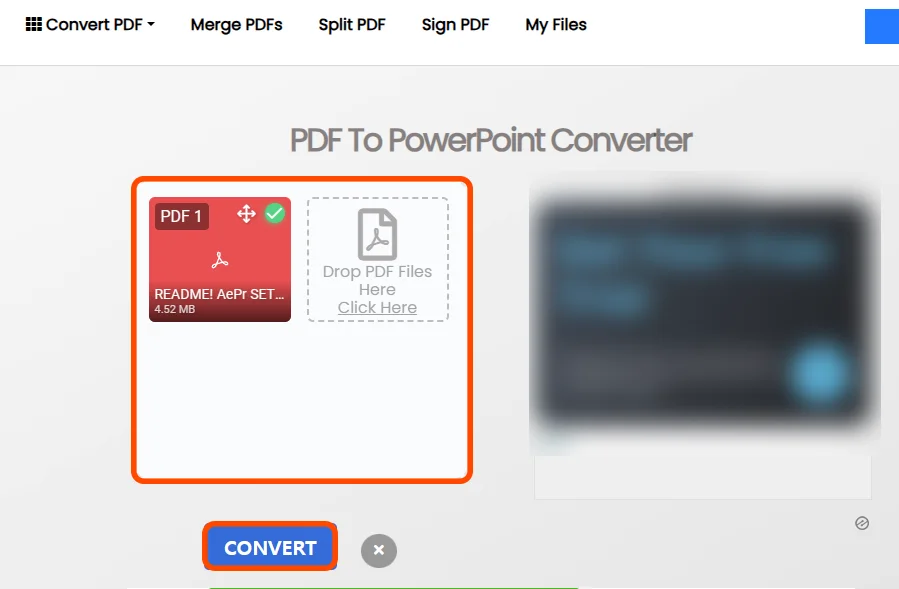 pdf를 ppt로 변환하는 사이트의 모습