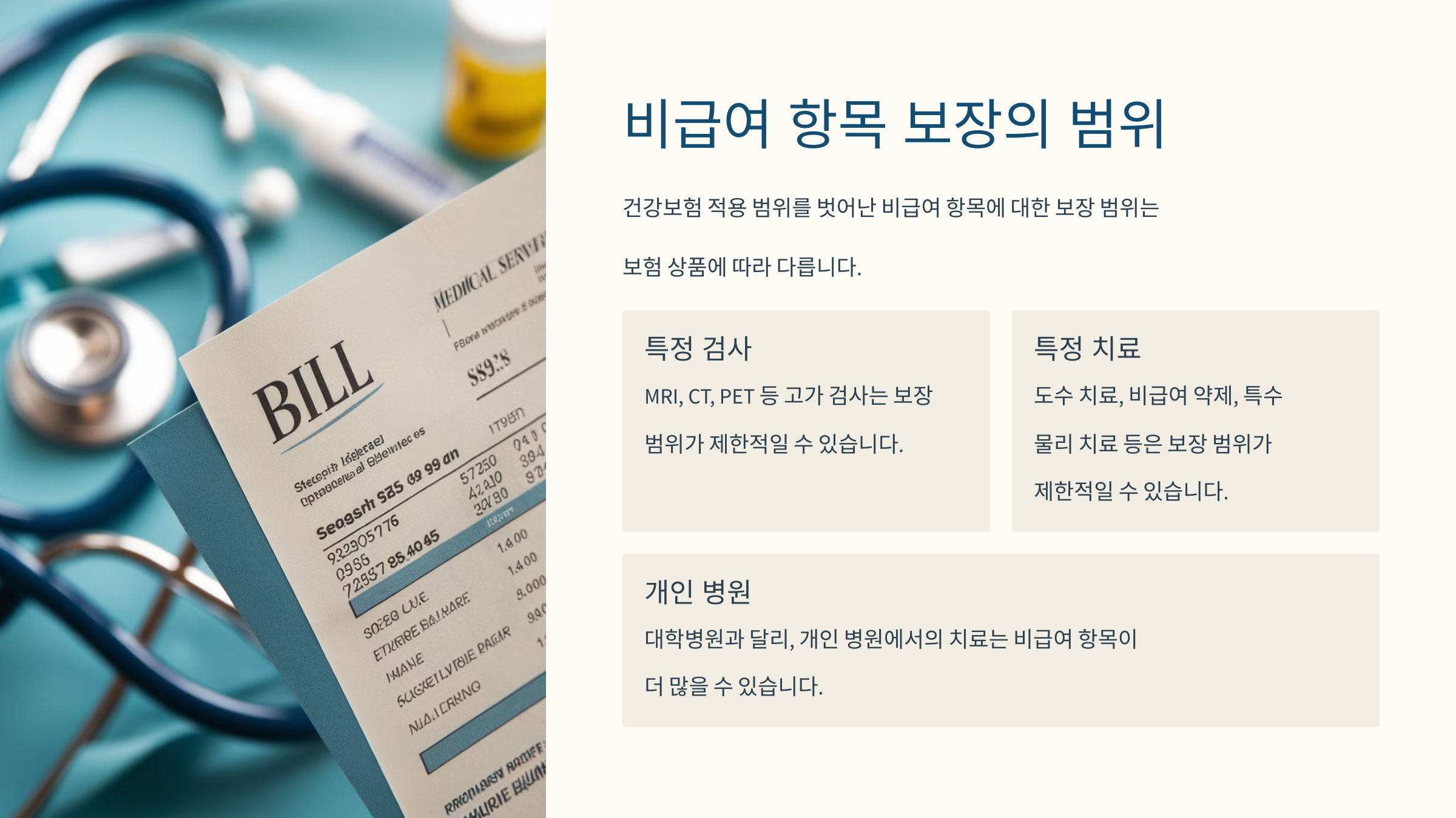 비급여 항목 보장의 범위